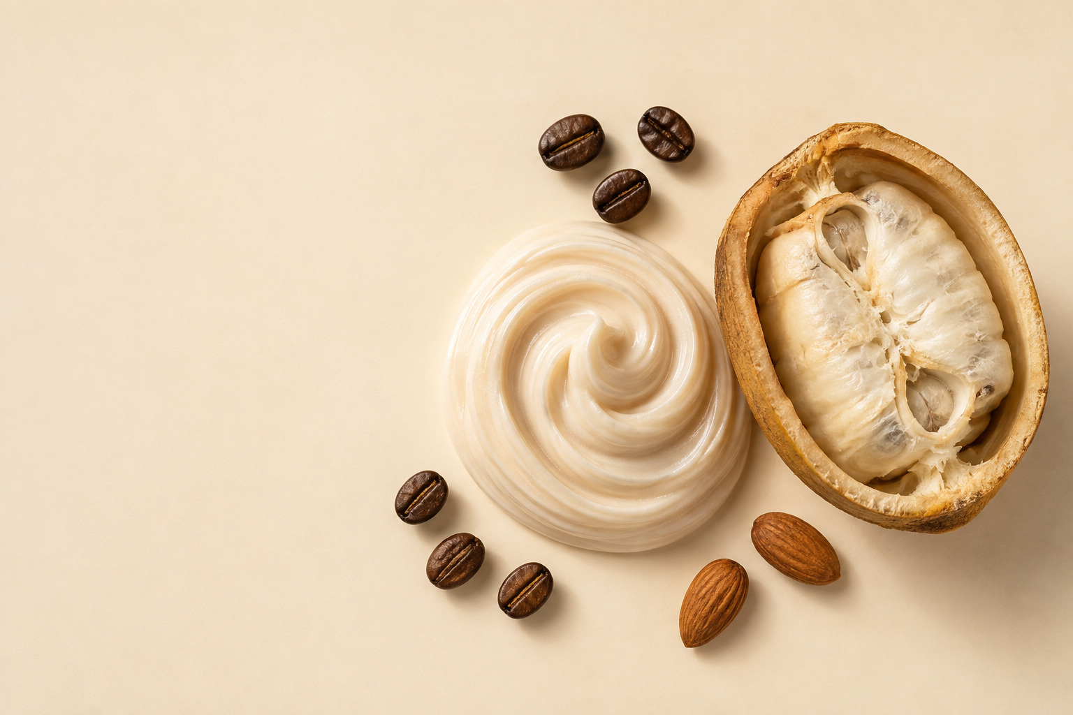 Creme corporal com café, cupuaçu e amêndoas